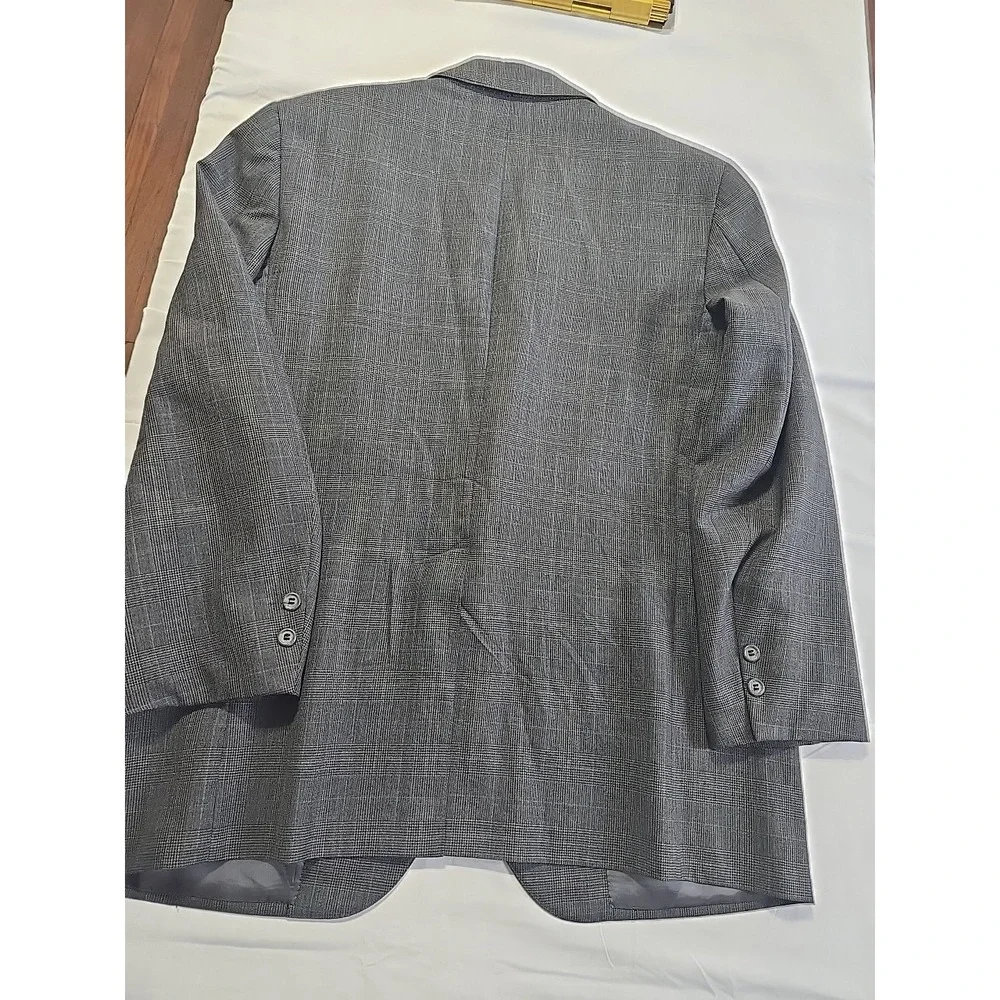 Brooks Brothers 1818 USA Made Wool 43R Suit Blazer Coat Jacket Gray Plaid Mens